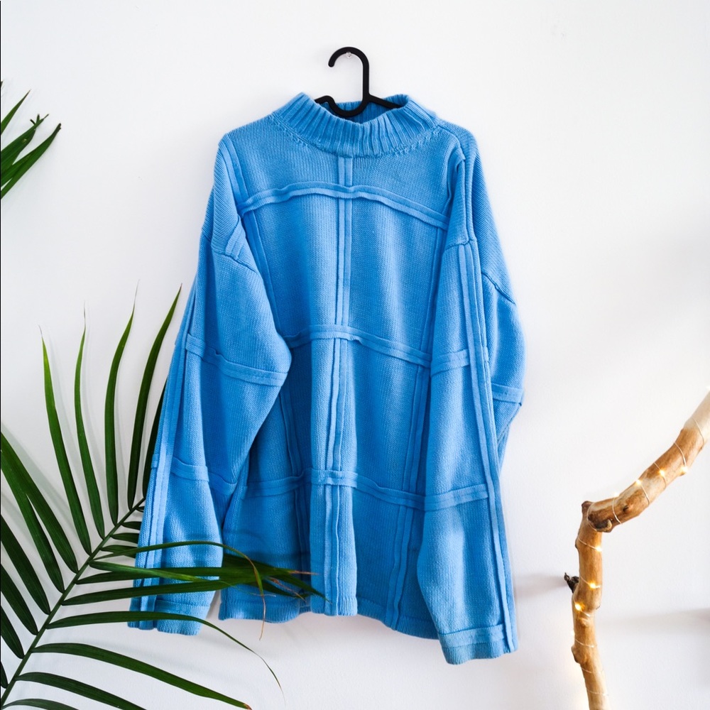 Winter War Collection Cozy Vintage Blue Sweater